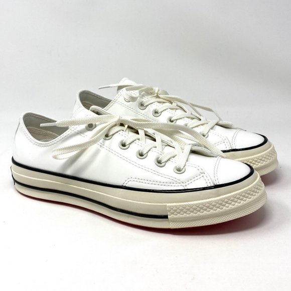 Converse Womens Patent Synthetic Leather White Low Top Sneaker AUTHENTIC 162439C - Picture 8 of 12